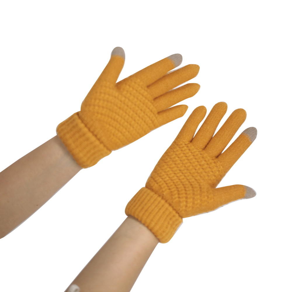 Guantes tejidos con dos dedos para pantalla táctil en color liso