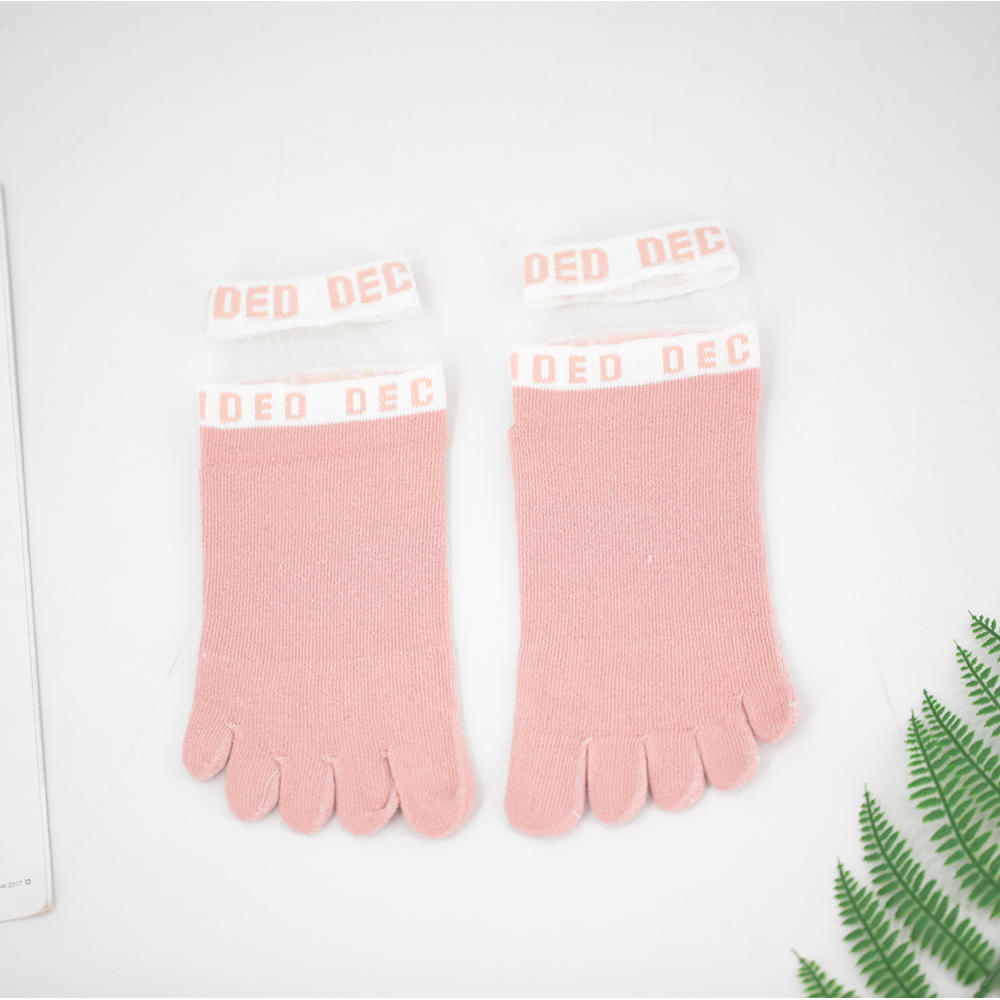 Calcetines transparentes calcetines cortos de cinco dedos de algodón