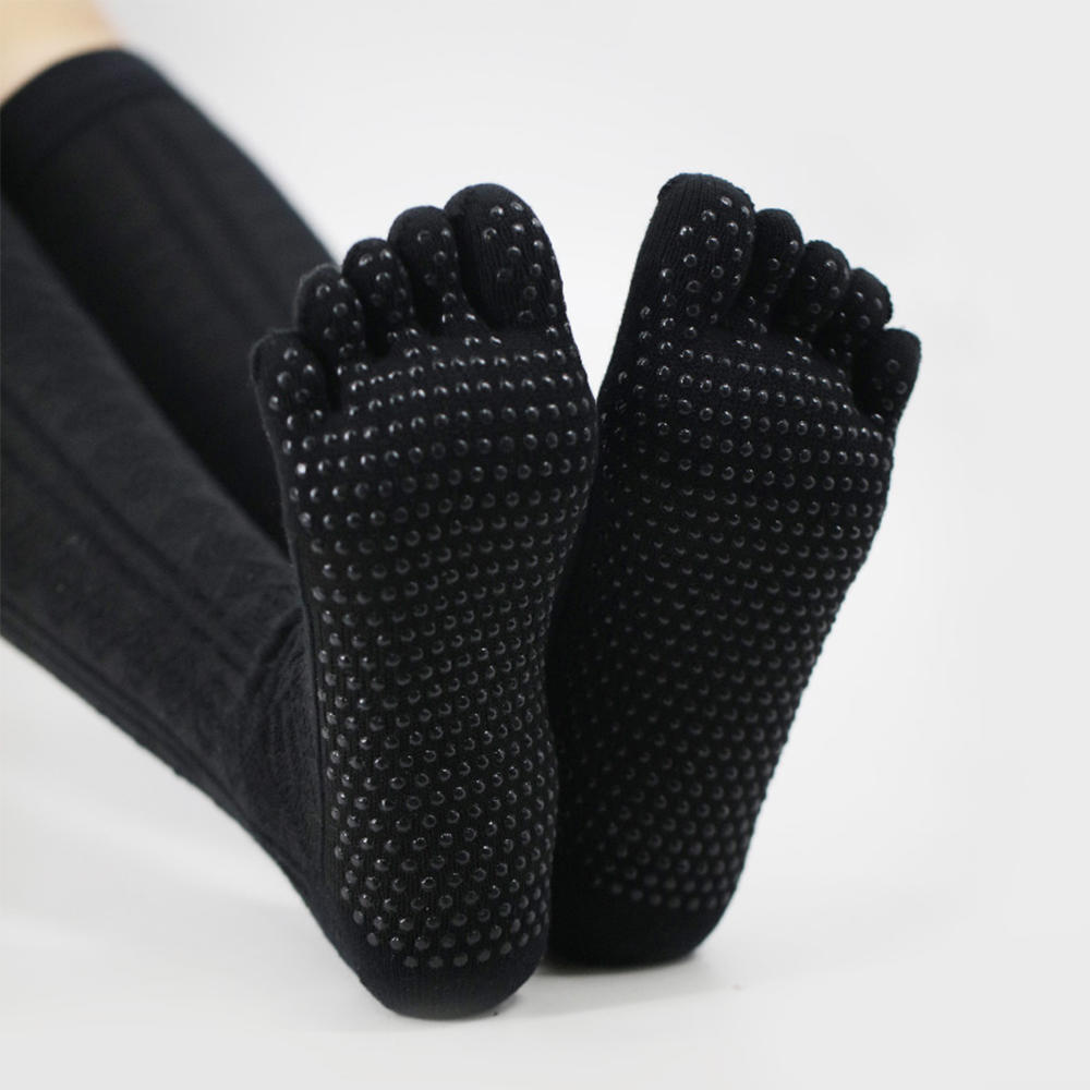 Calcetines de yoga de tubo medio de malla a rayas